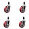 Service Caster 4'' SS Red Poly Wheel Swivel 1-3/8'' Expanding Stem Caster Set, 4PK SCC-SSEX20S414-PPUB-RED-138-4 - alternate 1